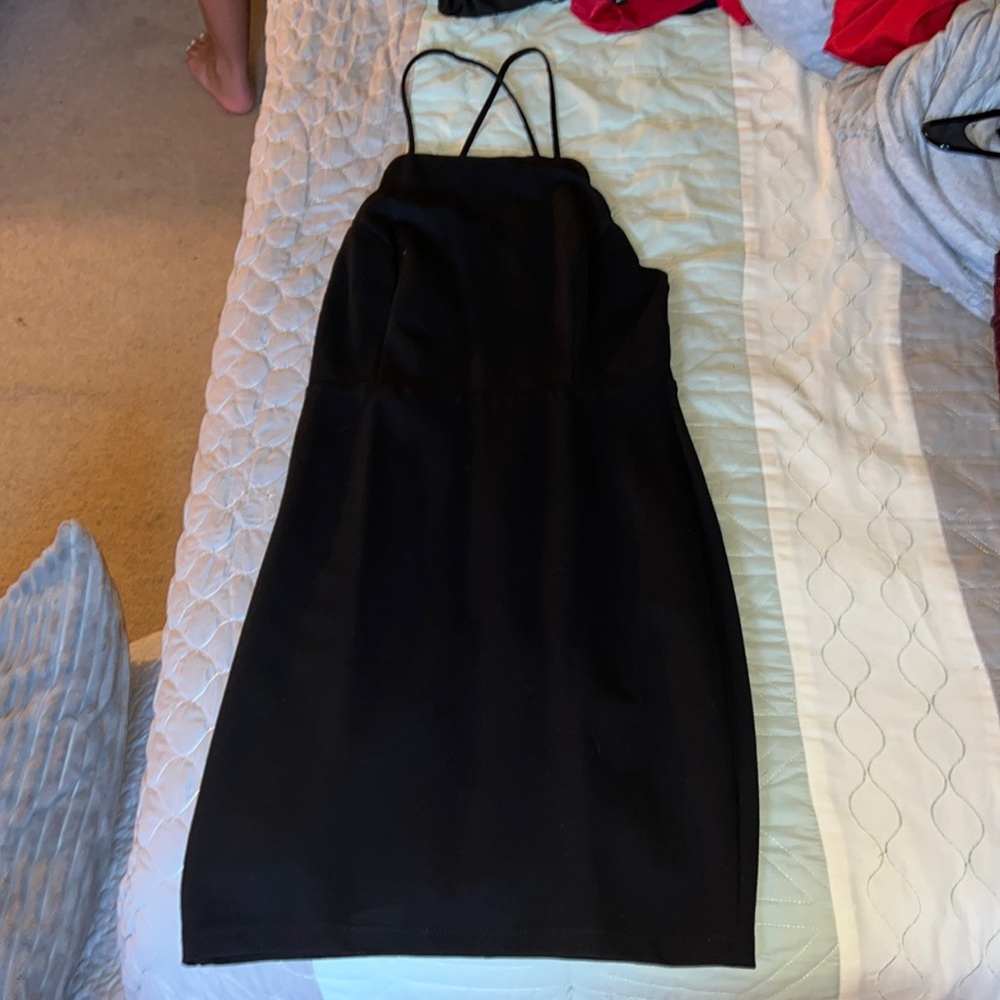 Black backless dress